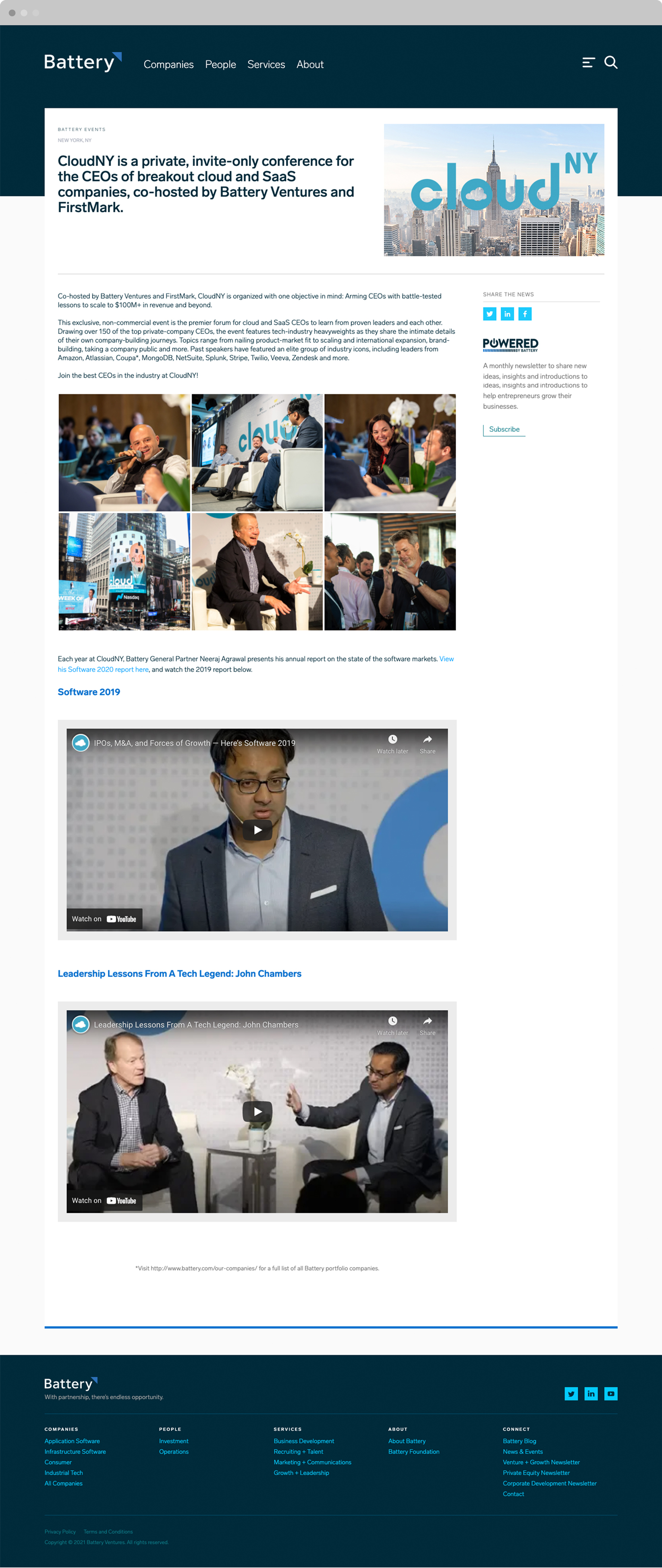 Battery Ventures custom website design