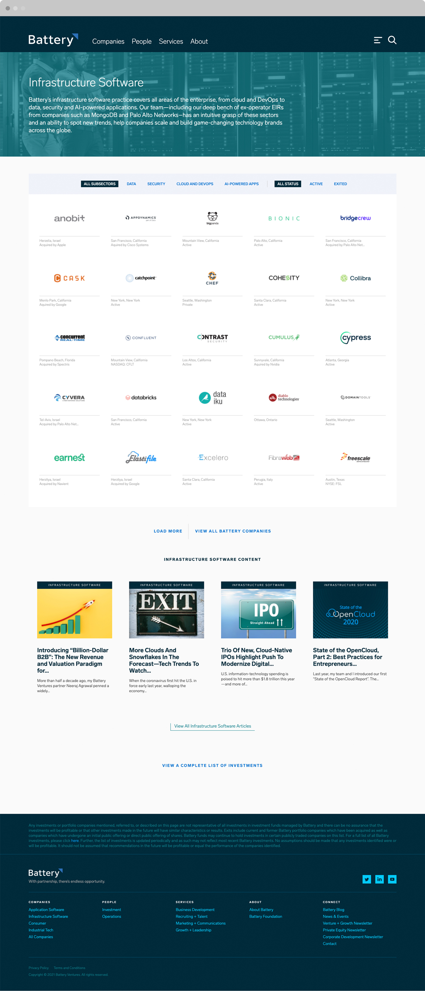 Battery Ventures custom website design