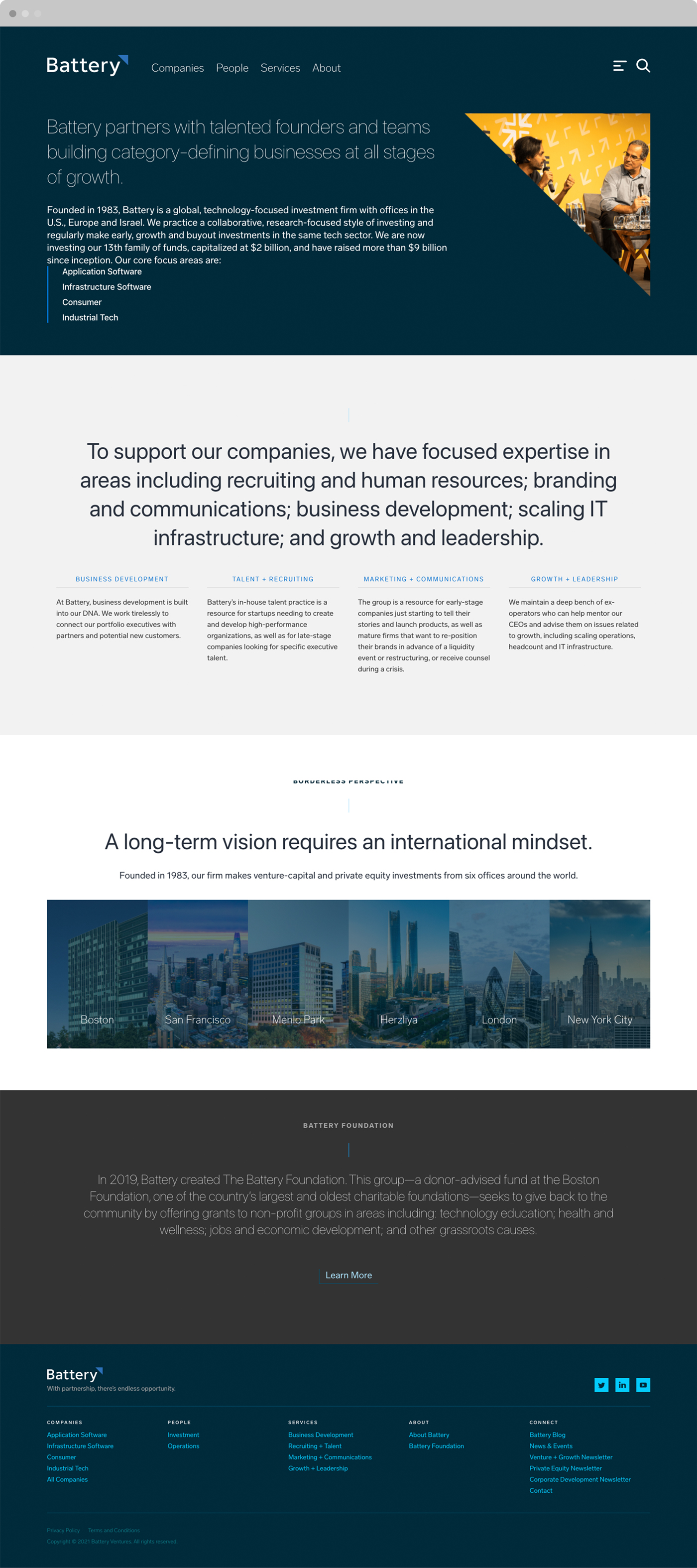 Battery Ventures custom website design