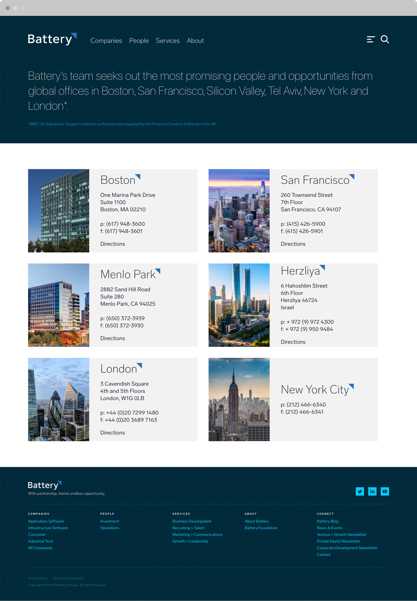 Battery Ventures custom website design