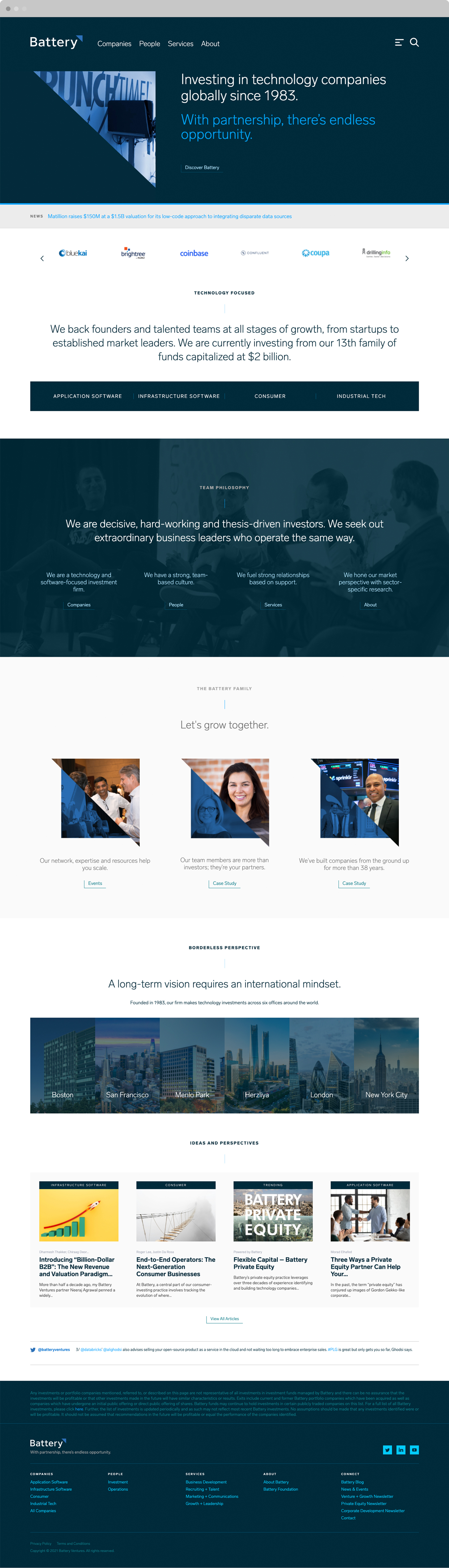 Battery Ventures custom website design