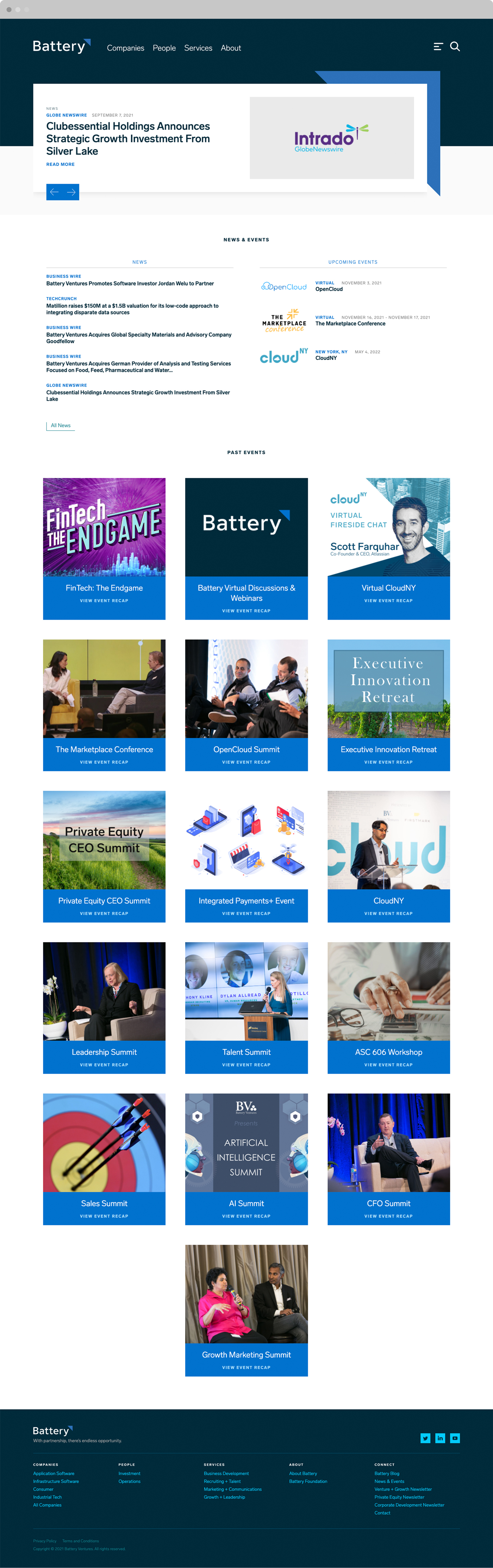 Battery Ventures custom website design