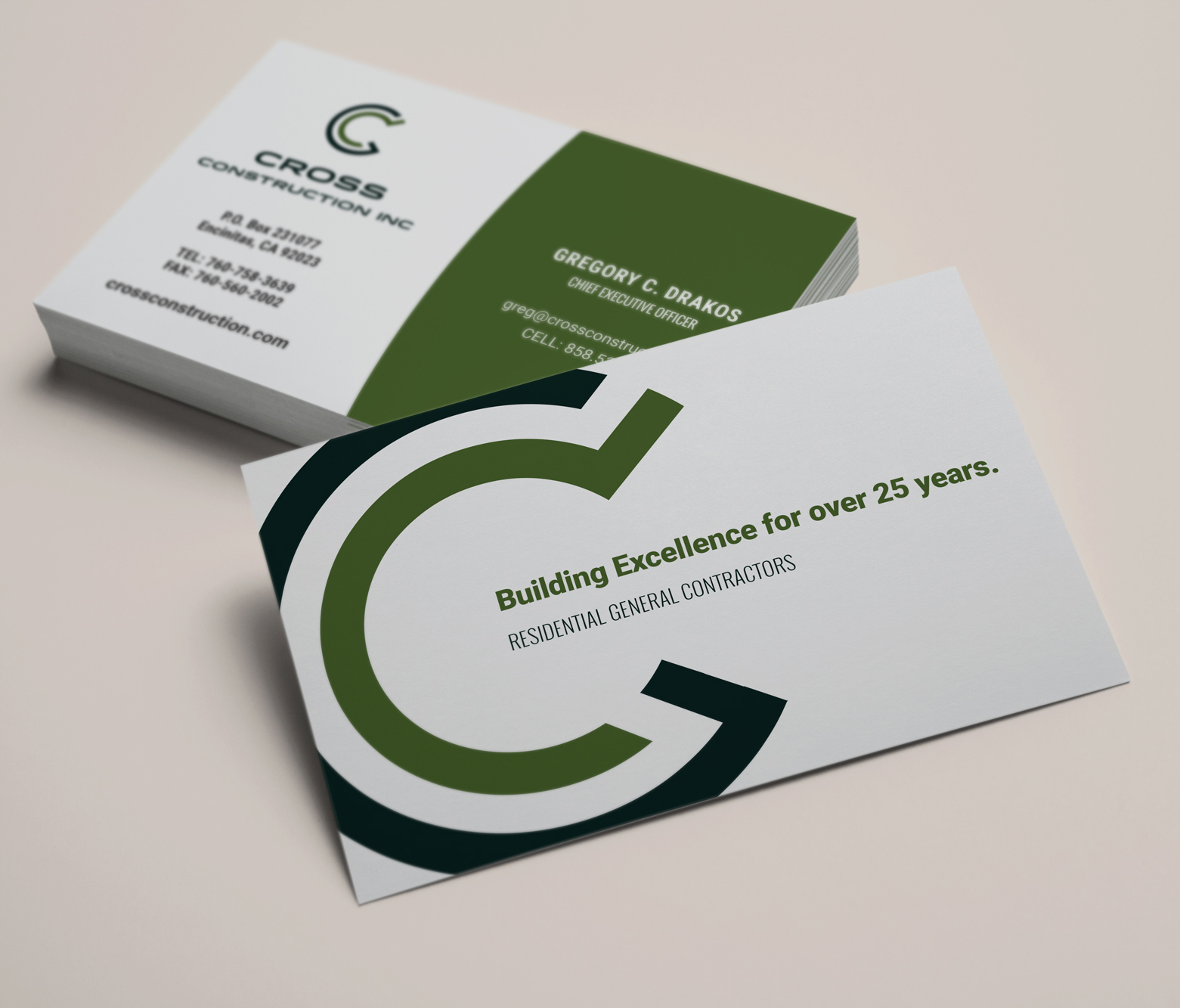 Construction company business card